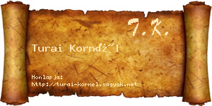 Turai Kornél névjegykártya